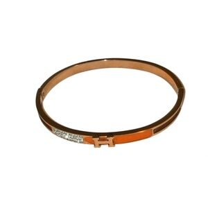 Orange and Gold Bangle Bracelet